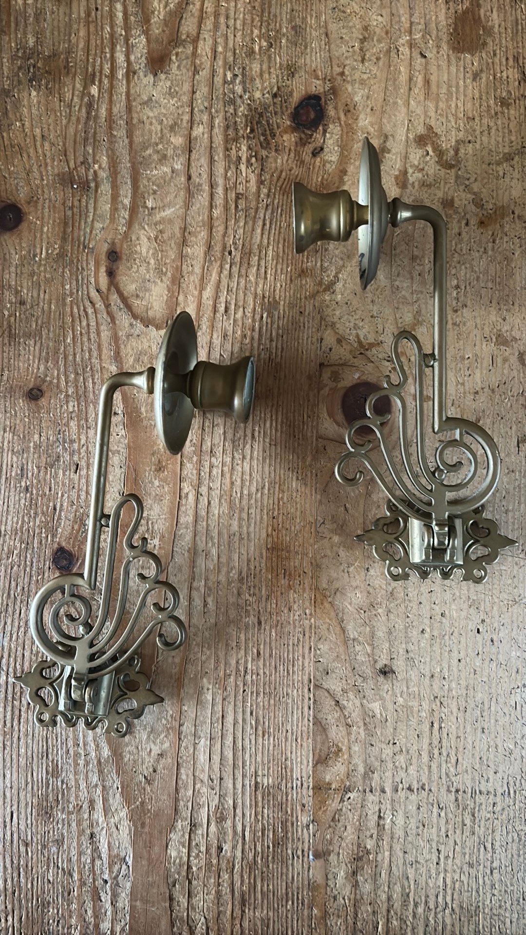 Antieke bronzen pianokandelaars, Ophalen of Verzenden