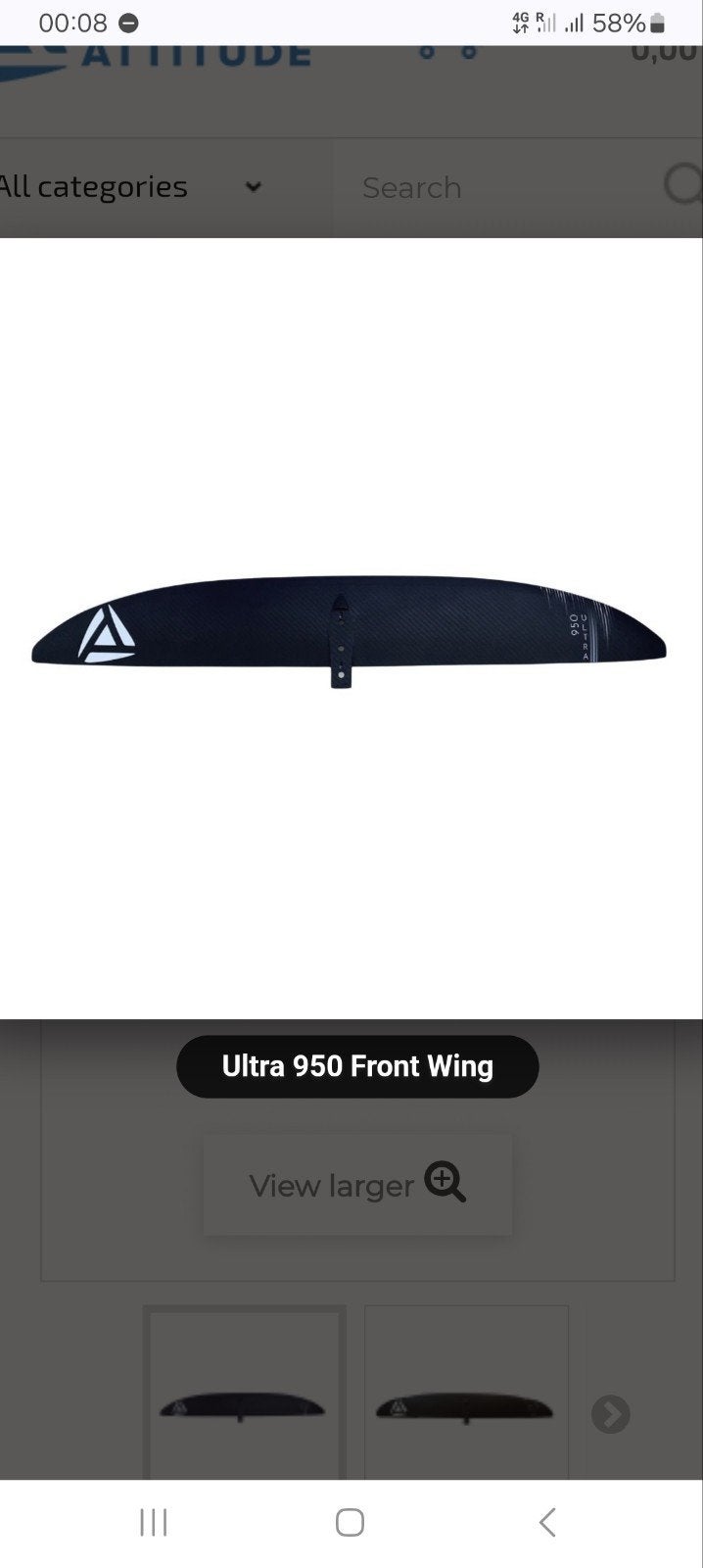 foil set compleet. foilattitude, Watersport en Boten, Wingsurfen, Ophalen, Gebruikt, Wingsurf-hydrofoil