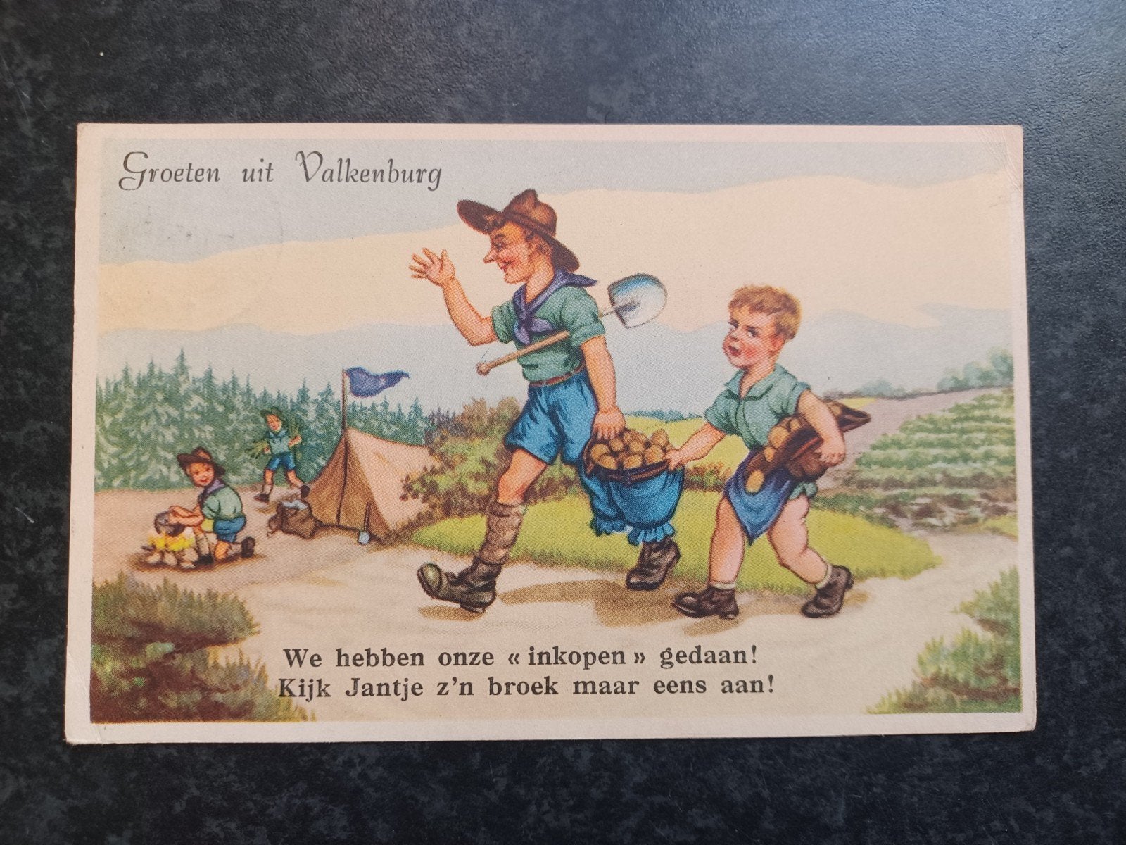 Groeten uit Valkenburg (scouting padvinder verkenner) 1953, Ophalen of Verzenden, 1940 tot 1960, Gelopen, Limburg