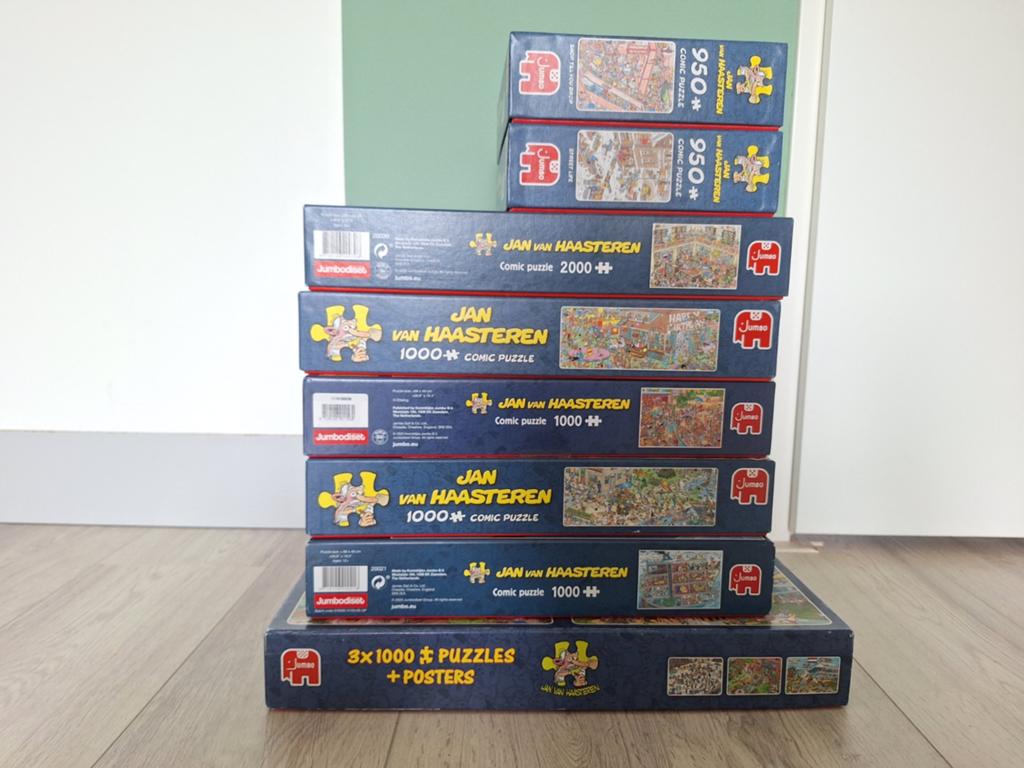 Jan van Haasteren puzzel pakket, Ophalen, 500 t/m 1500 stukjes, Zo goed als nieuw