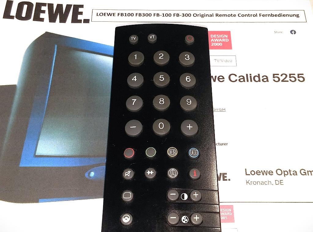 LOEWE FB100 FB300 FB-100 Loewe FB-300 CRT TV Remote Control, Ophalen of Verzenden, Refurbished, Origineel, Tv