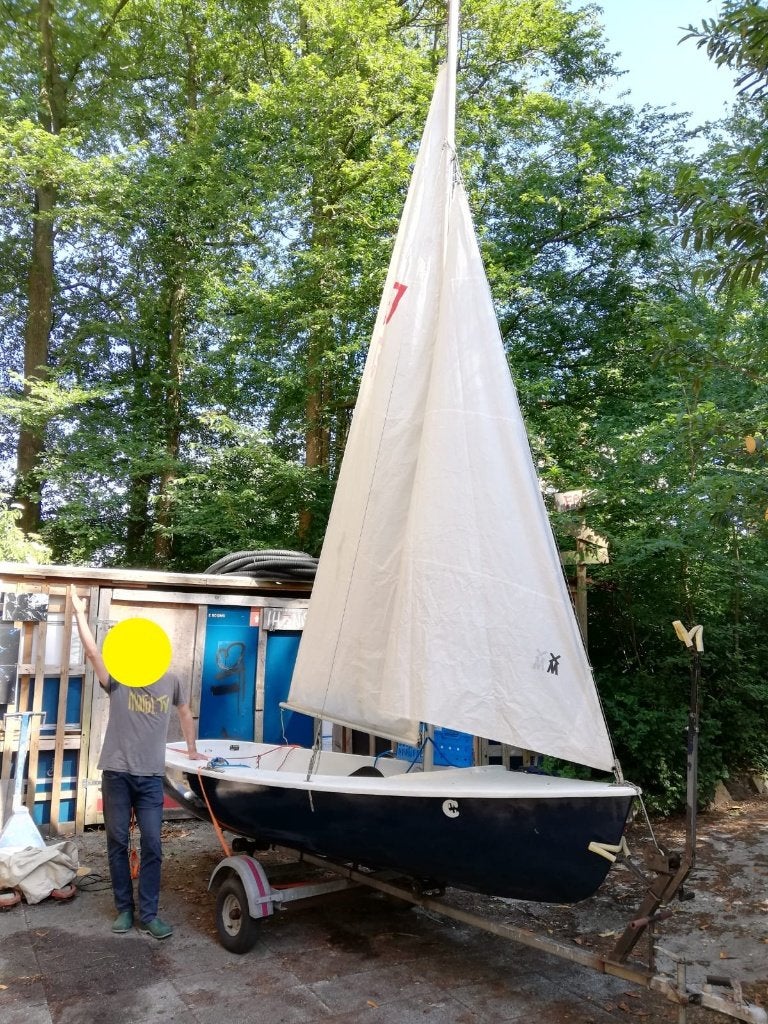 Zeilboot incl trailer - ook als roei- of moterboot bruikbaar, Ophalen, Gebruikt, 4 m, Fok