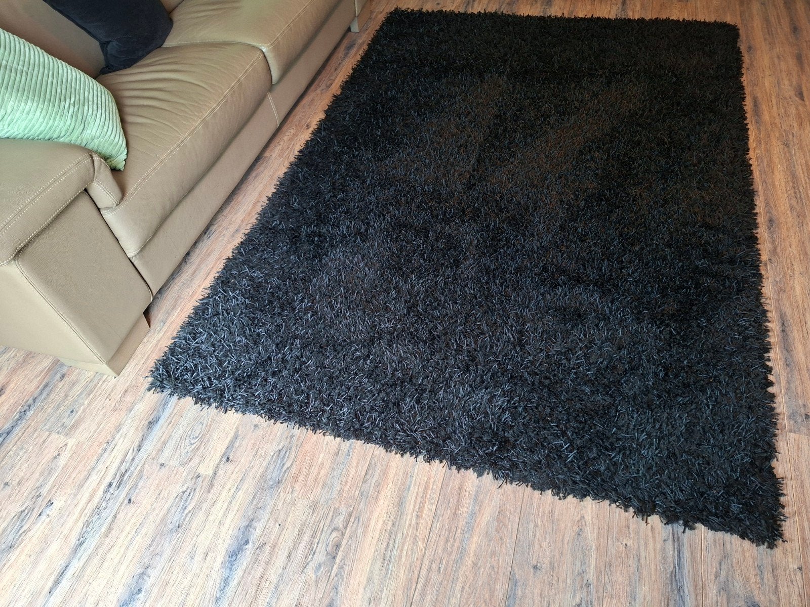 Hoogpolig Vloerkleed (160x230 cm), Zwart, 150 tot 200 cm, 200 cm of meer, Ophalen of Verzenden