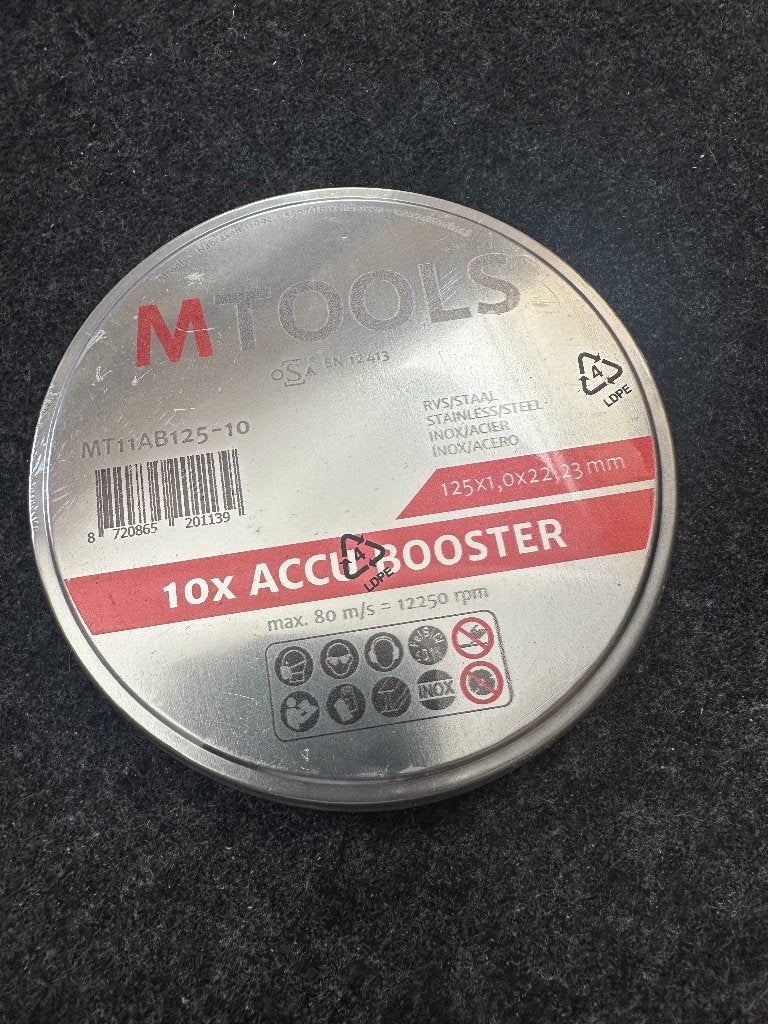 MTOOLS slijpschijven RVS / Staal 125x1x23mm in blik 10 stuks, Ophalen of Verzenden, Nieuw