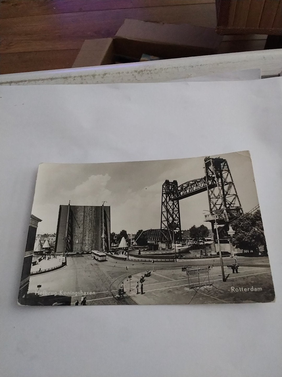 Oude ansichtkaart Rotterdam - Hefbrug Koningshaven, Ophalen of Verzenden, 1940 tot 1960, Gelopen, Zuid-Holland