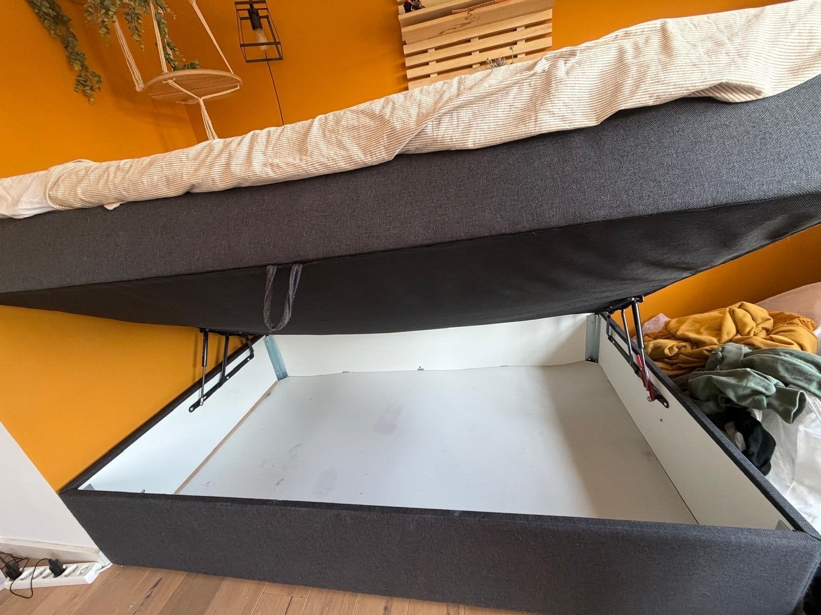 Eenpersoons boxspring met opbergruimte 120x200, Ophalen, Gebruikt, Eenpersoons, 120 cm