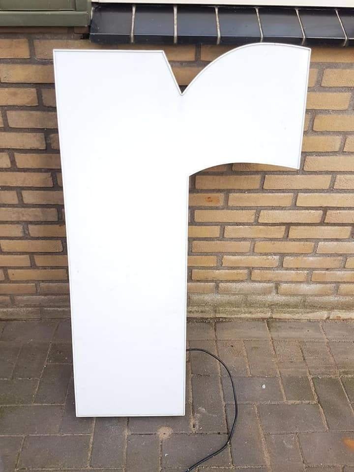 Mega grote vintage reclameletter, gevelletter, doosletter r, Ophalen, Gebruikt, ., Lichtbak of (neon) lamp