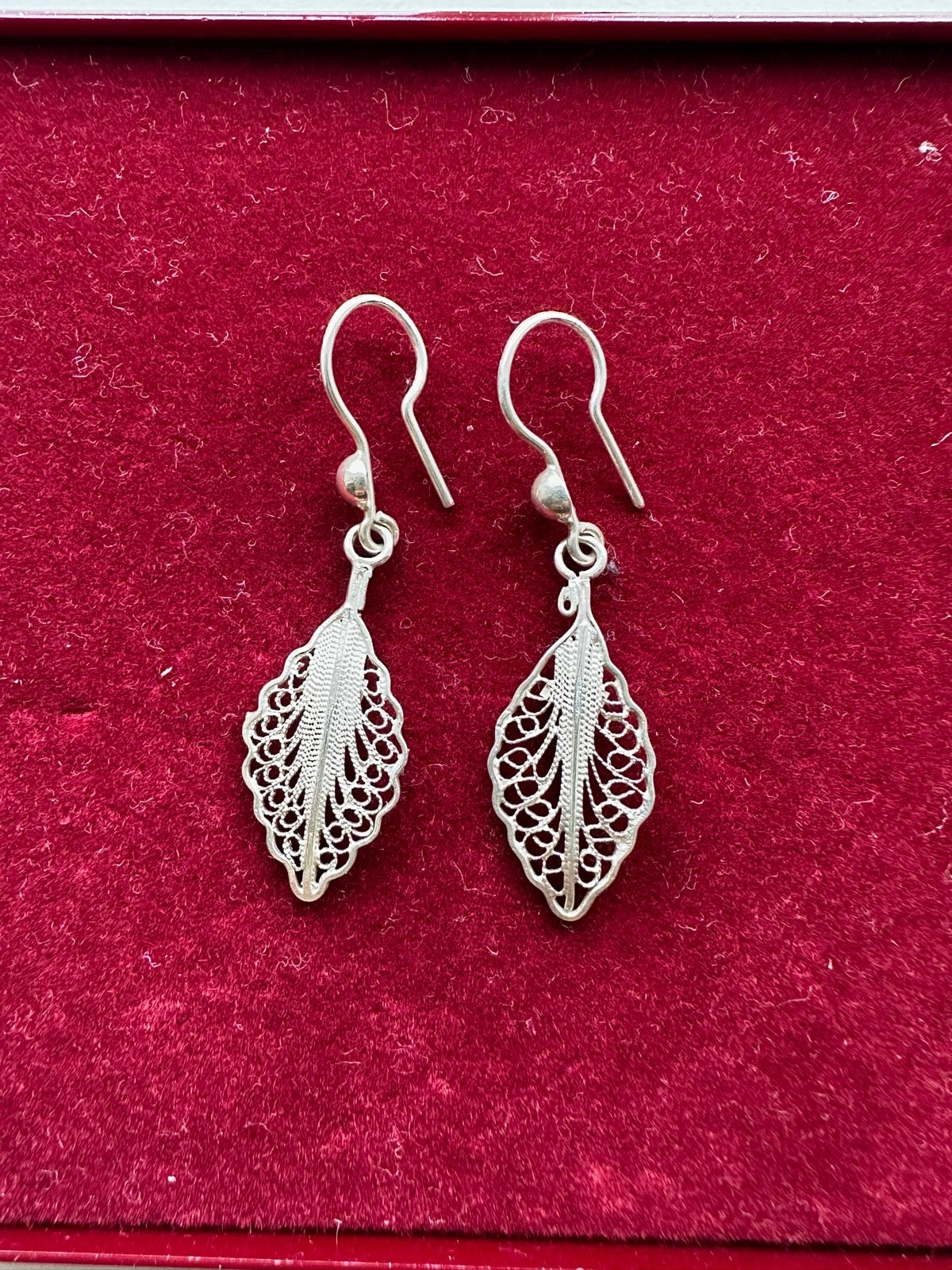Vintage Yogya / Djokja zilveren filigraan oorbellen 925, Ophalen of Verzenden, Zo goed als nieuw, Zilver, Hangers