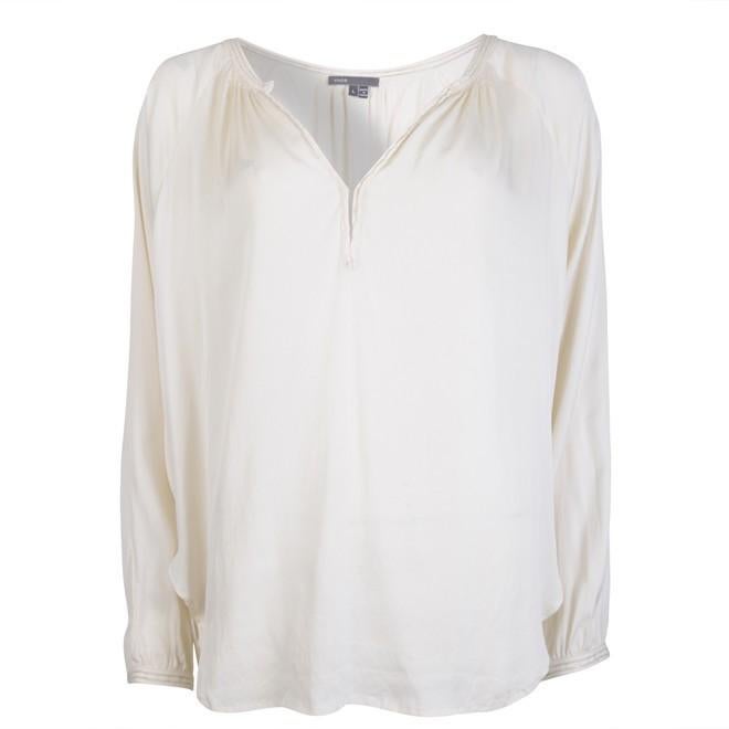 Vince blouse zijde L creme, Kleding | Dames, Ophalen of Verzenden, Zo goed als nieuw, Beige