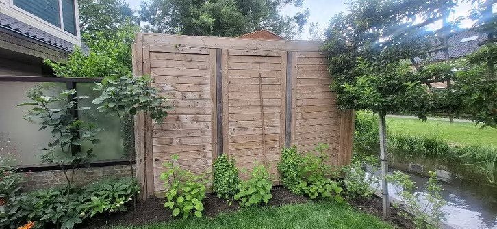 Schutting, Tuin en Terras, Schuttingen, Gebruikt, Hout, 2 meter of meer, 3 tot 6 meter, Ophalen