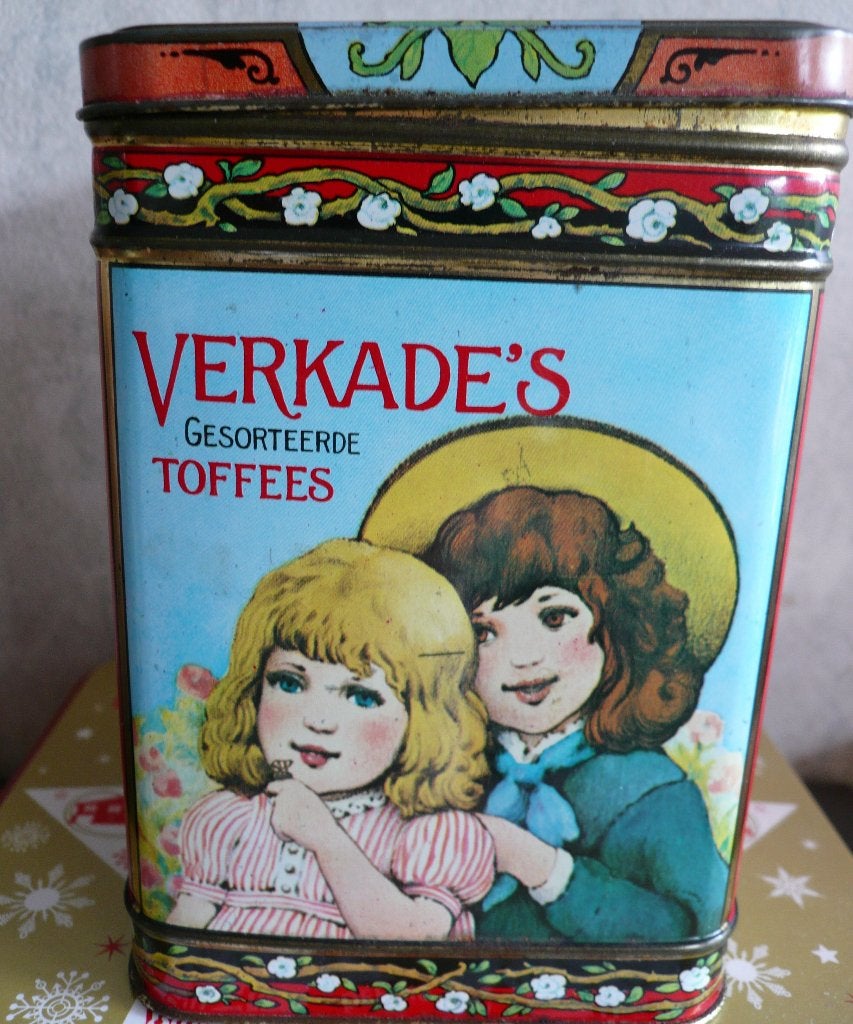 verkade blik gesorteerde toffees de lekkerste die er zijn, Verzamelen, Blikken, Ophalen of Verzenden, Zo goed als nieuw, Overige