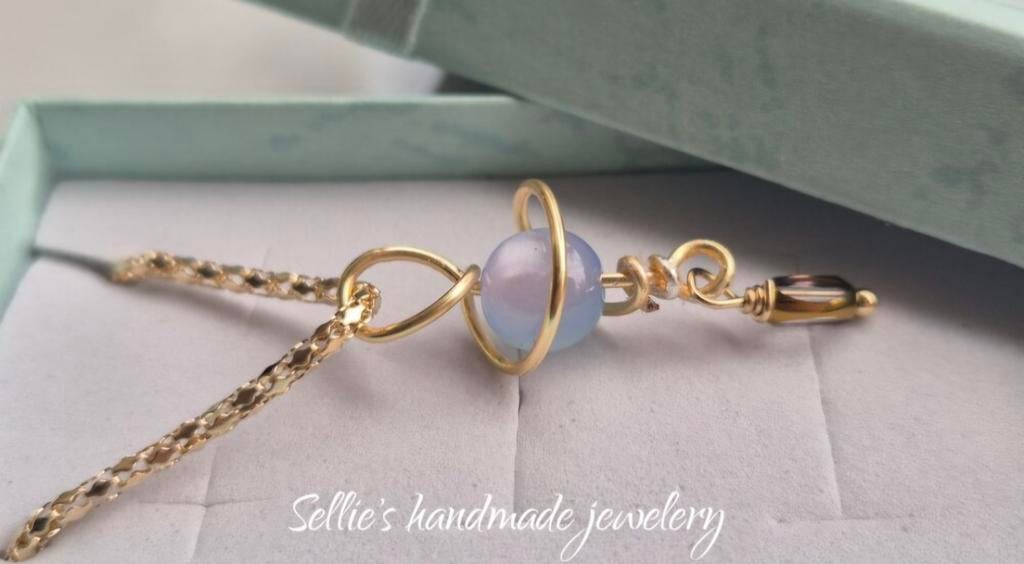 🦋 Sellie's handmade jewelery 🦋, Sieraden, Tassen en Uiterlijk, Kettingen, Ophalen of Verzenden, Nieuw, Blauw, Overige materialen
