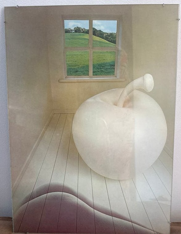 Moderne Kunst Print: Kamer met Raam en Witte Appel, Ophalen, Minder dan 50 cm, Gebruikt, Print