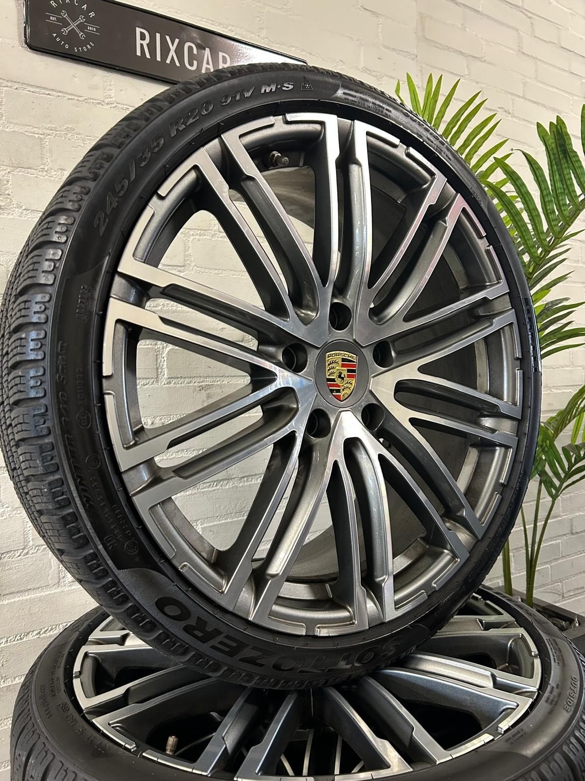Porsche Turbo Velgenset 20inch Breedset + Pirelli Sottozero, Ophalen, Gebruikt, -, -