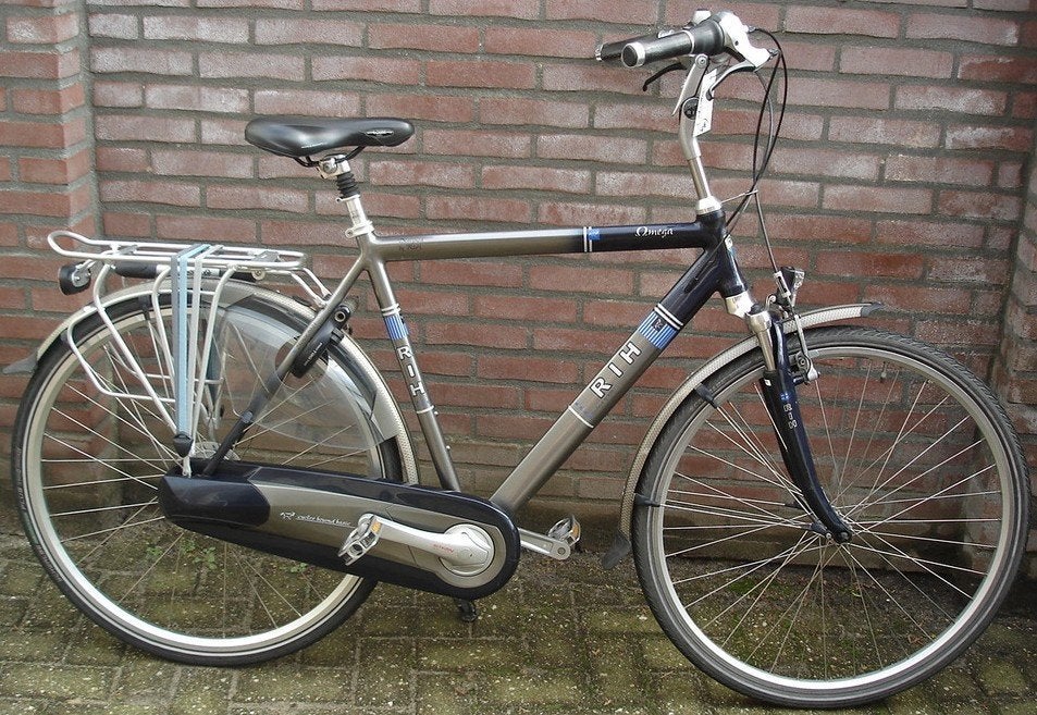 RIH Omega Heren 57 cm T8V TI Heren Titanium/Inktblauw 57cm, Fietsen en Brommers, Gebruikt, -, Velgrem, -
