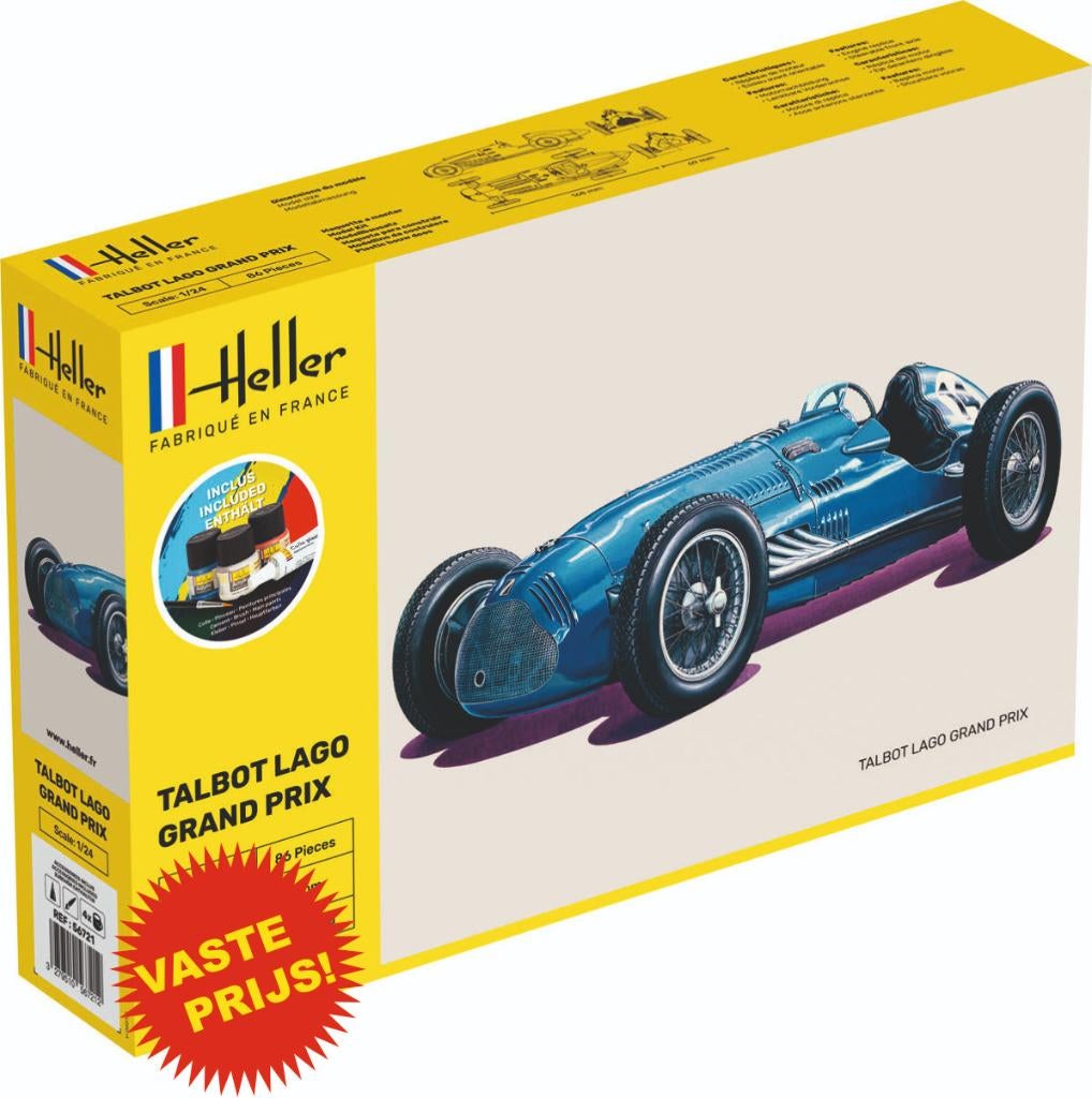 Talbot Lago Grand Prix Starter Kit (Heller 56721), Auto, Groter dan 1:32, Nieuw, Ophalen of Verzenden
