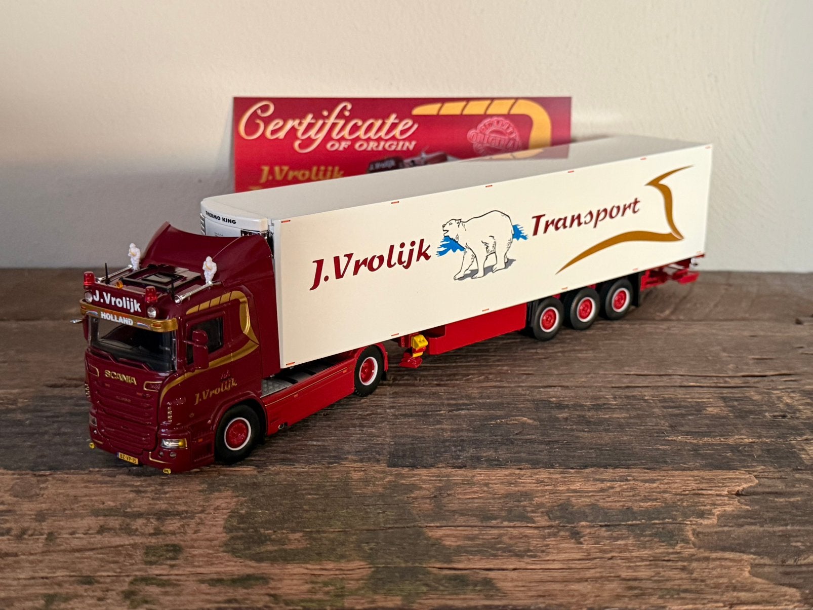 Tekno - Scania Highline J. Vrolijk, Hobby en Vrije tijd, Modelauto's | 1:50, Ophalen of Verzenden, Zo goed als nieuw, Bus of Vrachtwagen