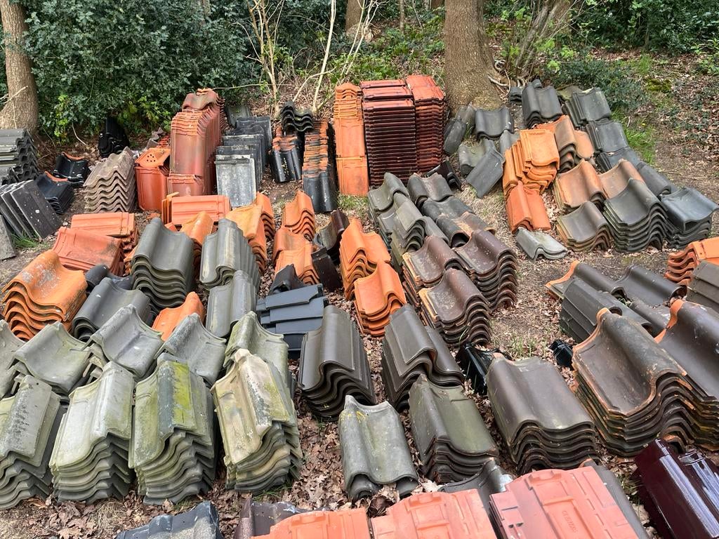 Gebruikte gevelpannen in diverse type’s & kleuren, Doe-het-zelf en Verbouw, Dakpannen en Dakbedekking, Gebruikt, Dakpannen, Steen of Klei