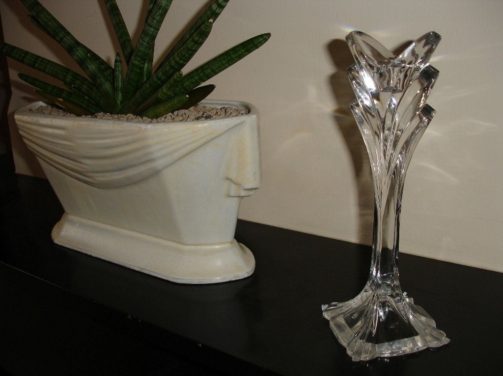 Kristal glazen art deco kandelaar, Antiek en Kunst, Antiek | Kandelaars, Ophalen, Kristal