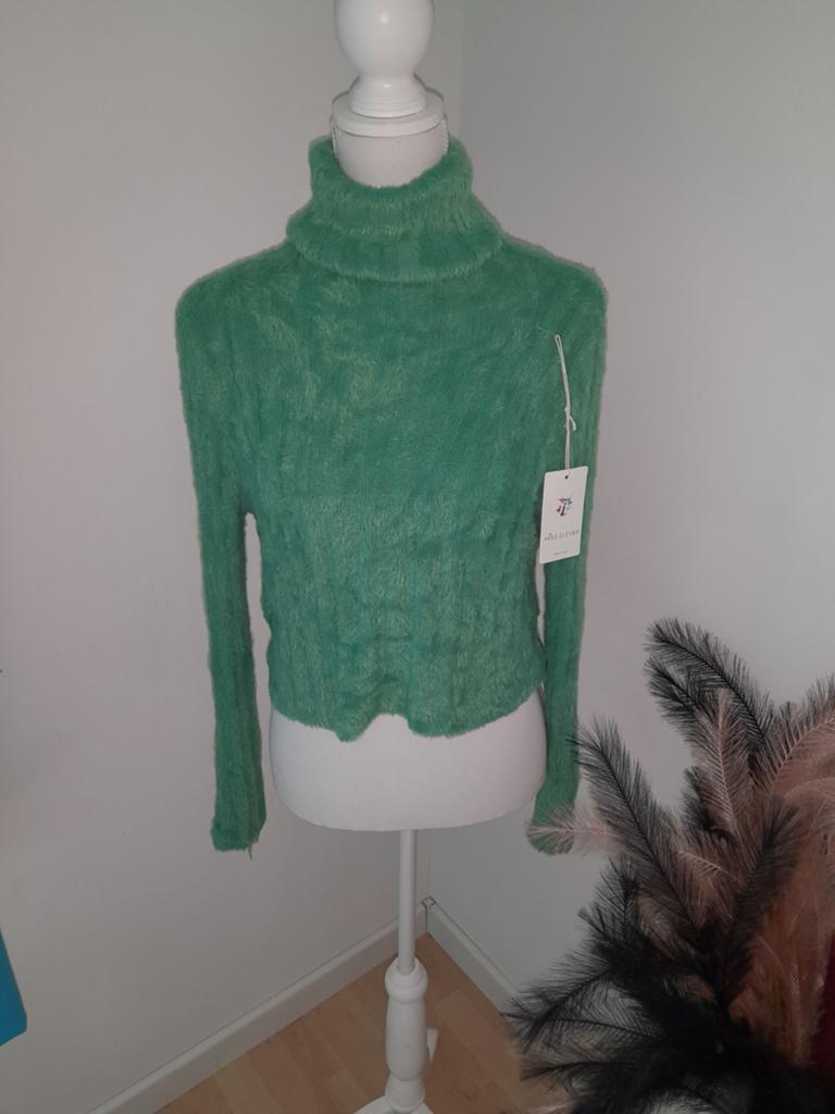 Fluffy korte trui maat S/M van Miss Eleven Nieuw!, Kleding | Dames, Miss Eleven, Ophalen of Verzenden, Nieuw, Groen