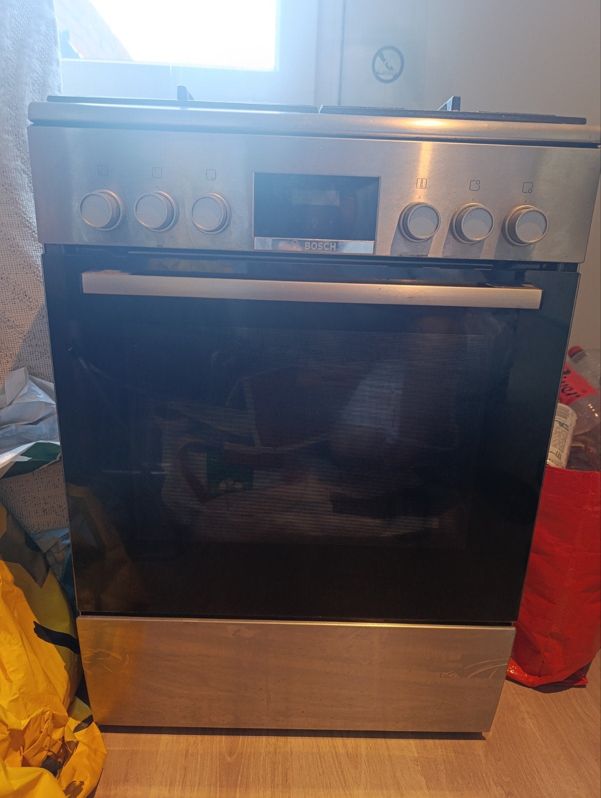 Bosch HXR390E50N Serie 4 gasfornuis met elektrische oven, Ophalen, Minder dan 85 cm, Hete lucht, 4 kookzones