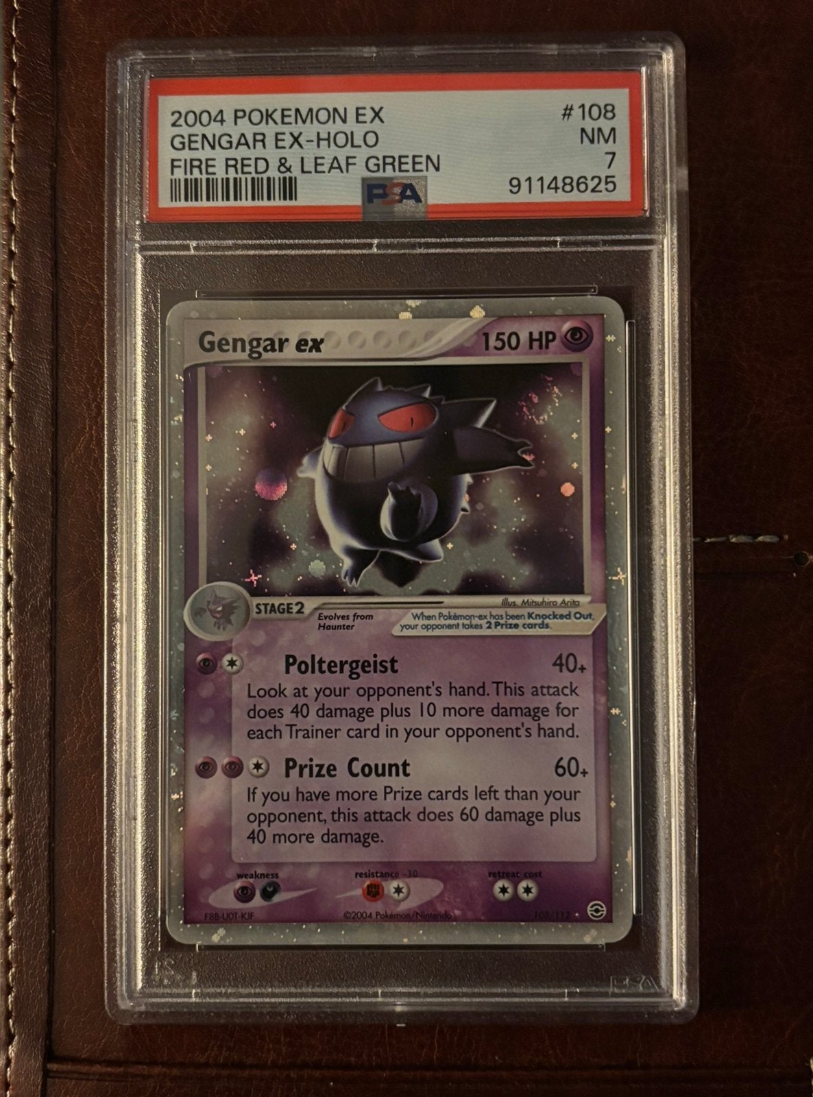 Gengar ex 108/112 – EX FireRed & LeafGreen – PSA 7, Hobby en Vrije tijd, Ophalen of Verzenden, Zo goed als nieuw