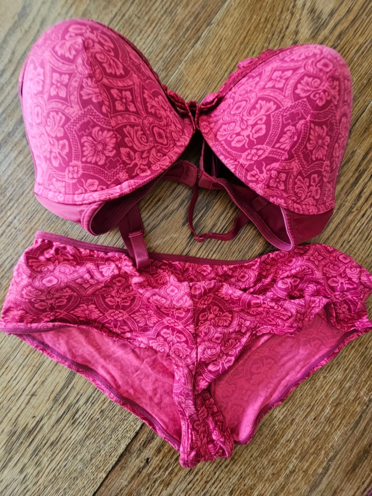 Marlies Dekkers voorgevormde BH en Slip Set - Rood/Roze, Marlies Dekkers, Ophalen of Verzenden, Rood, Setje
