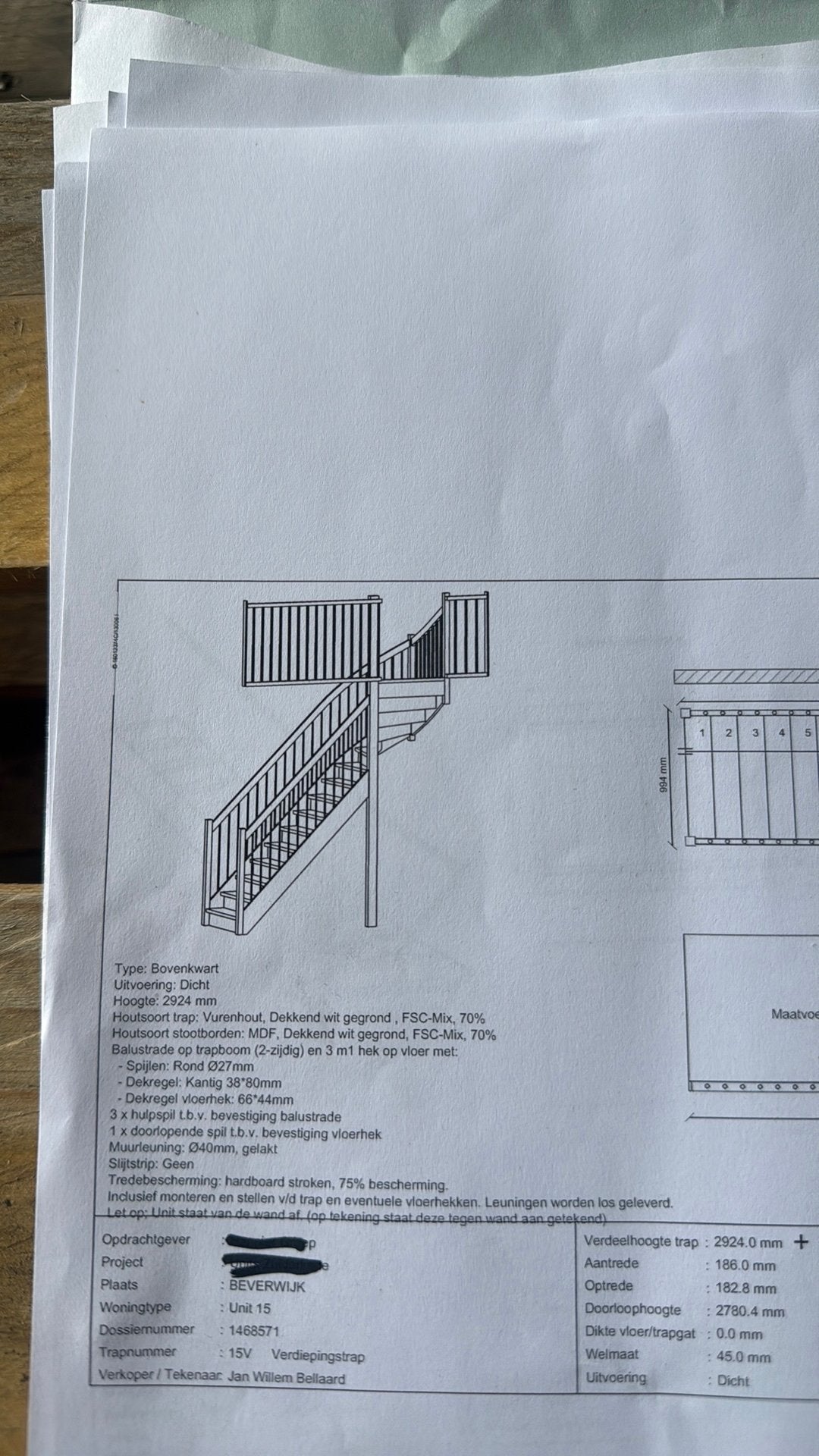 Boven kwart trap 2929 hoog dichte, Ophalen, Zo goed als nieuw, 2 tot 4 meter
