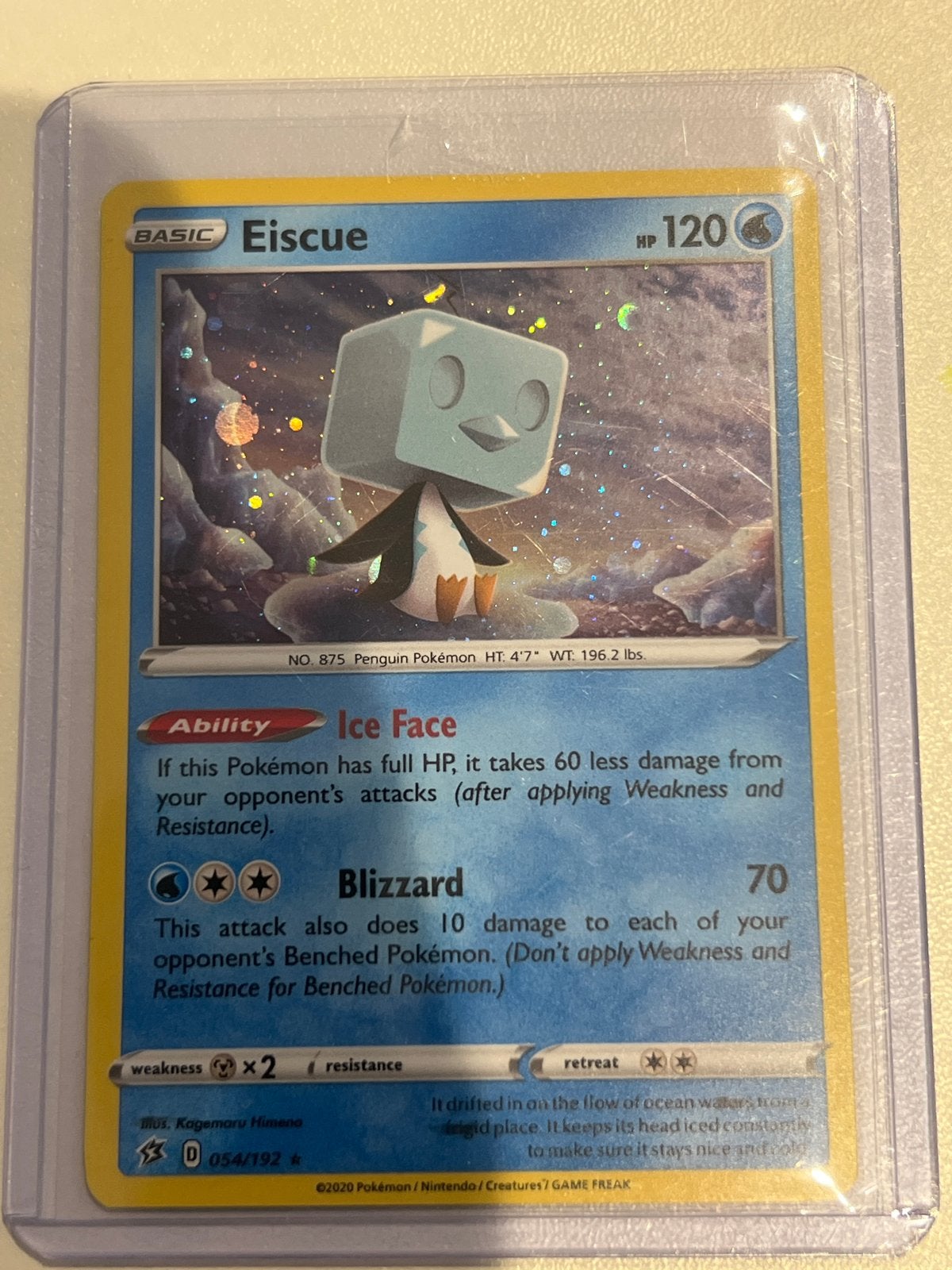 Eiscue Pokémon Kaart - Basic HP 120, Ophalen of Verzenden, Zo goed als nieuw, Losse kaart, Foil