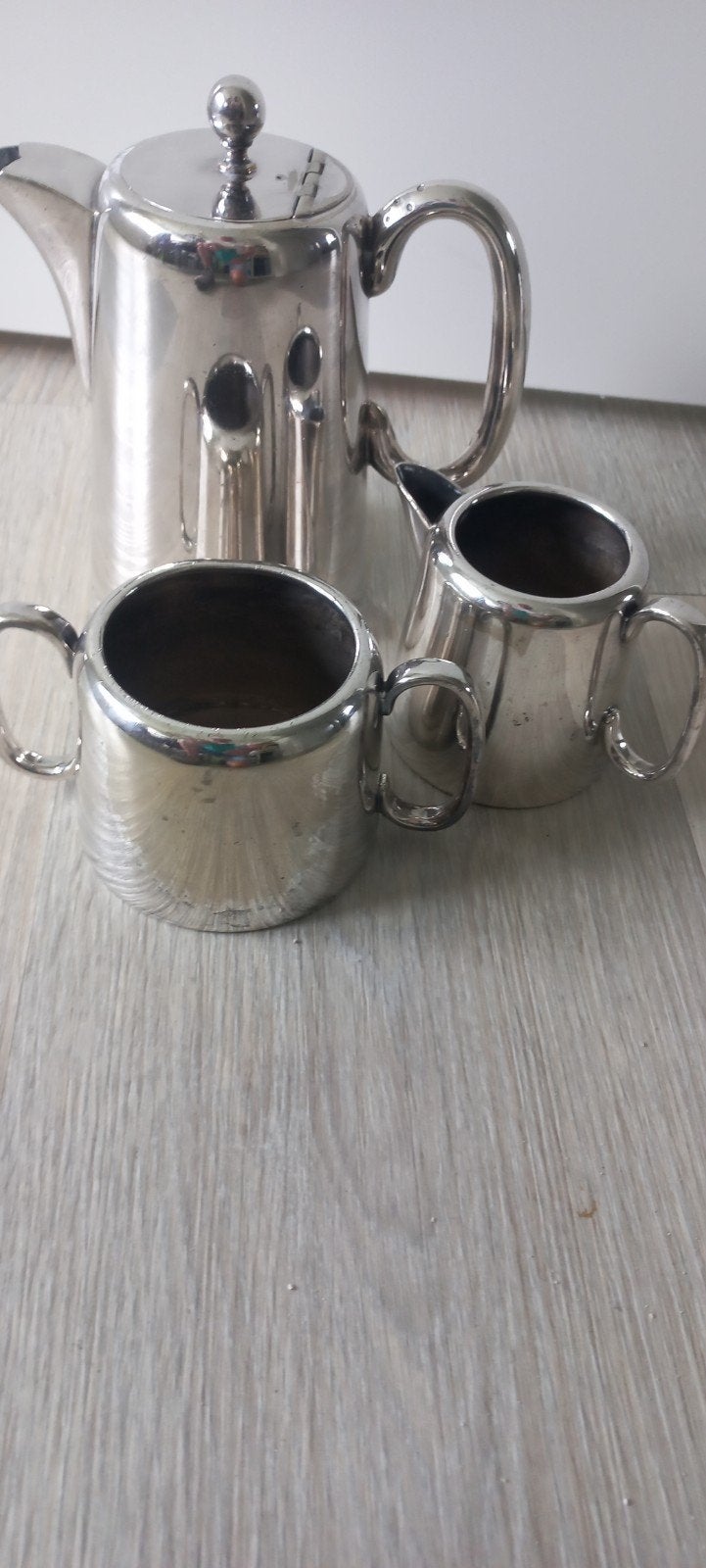 Koffiekan Melkkan en Suikerpot Verzilverd, Antiek en Kunst, Ophalen of Verzenden