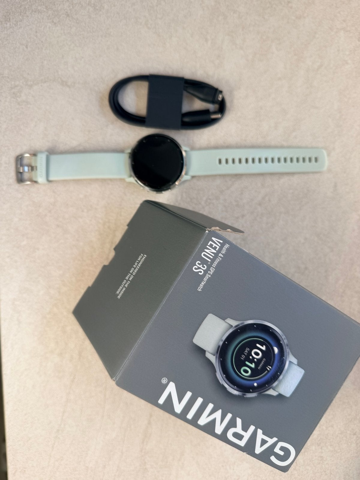 Garmin Venu 3S - 41 mm Groen, Ophalen, Zo goed als nieuw, Waterdicht, Android