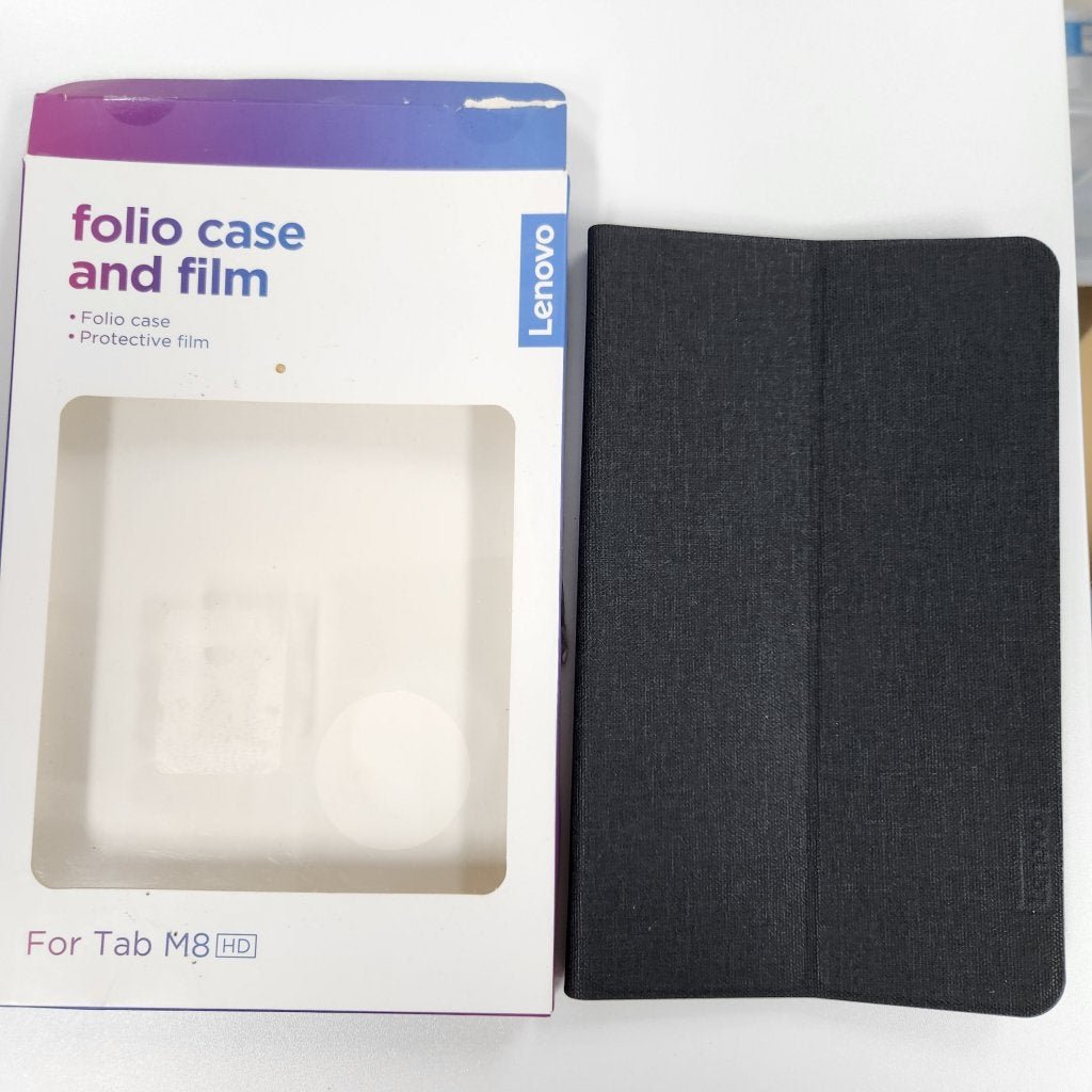 Lenovo Tab M8 HD Folio Case - Zwart, Niet ingevuld, Nieuw, Bescherming voor- en achterkant, Ophalen of Verzenden
