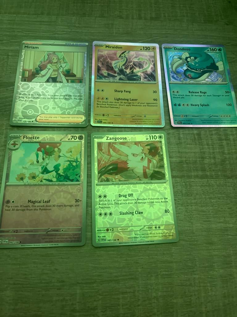 Glimmende Pokémon kaarten Scarlet & Violet, Ophalen of Verzenden, Zo goed als nieuw, Meerdere kaarten, Foil