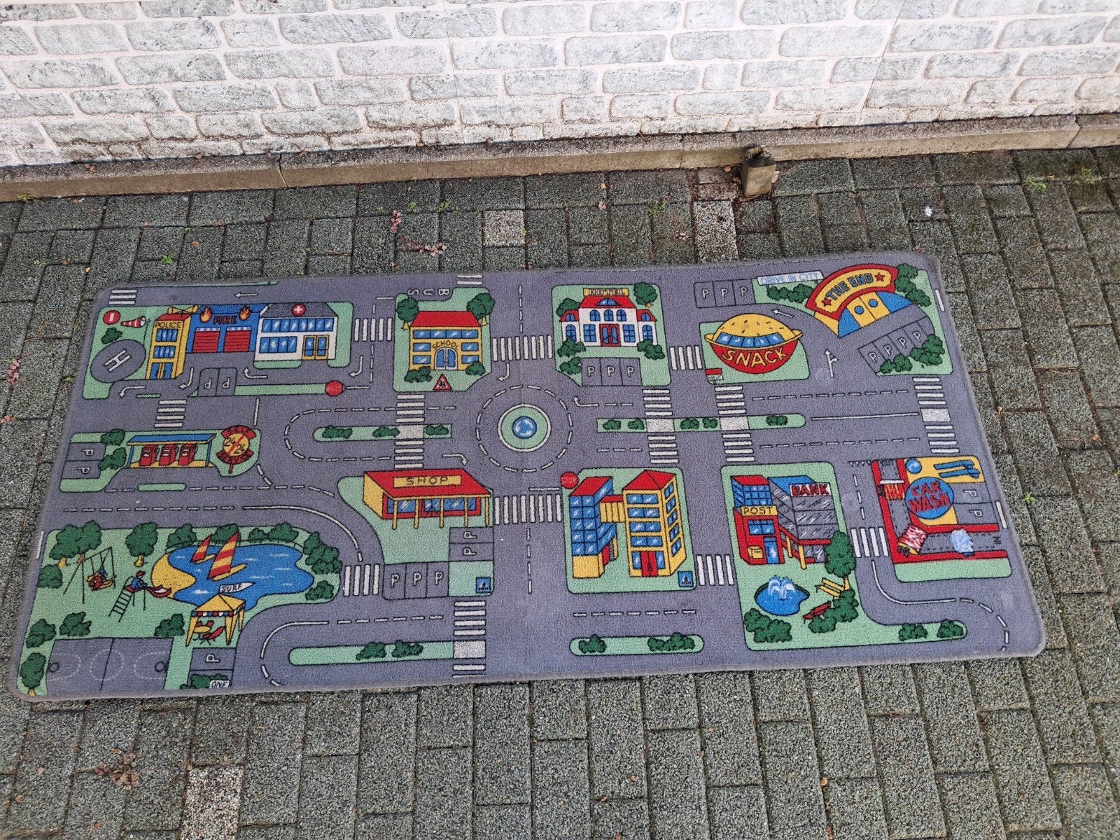 Speelmat Stad met Wegen en Gebouwen 1x2 meter, Ophalen, Gebruikt, Jongen of Meisje