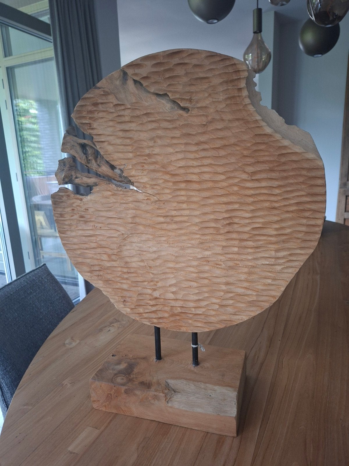 houten decoratie op blok, Huis en Inrichting, Ophalen, Hout, Gebruikt, Landelijk