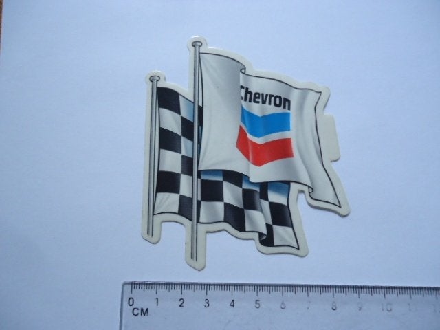 sticker oud Chevron finishvlag race vlag autosport motor, Verzenden, Zo goed als nieuw, Bedrijf of Vereniging