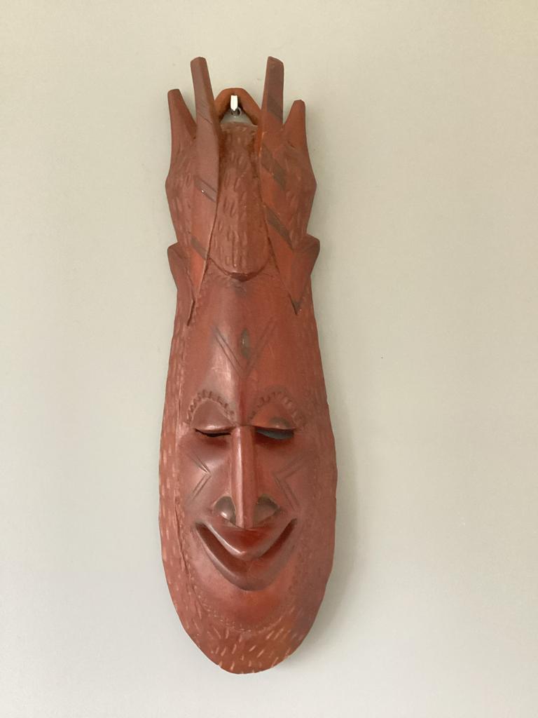 Houten Afrikaans Masker - Handgesneden Decoratie, Antiek en Kunst, Kunst | Niet-Westerse kunst, Ophalen of Verzenden