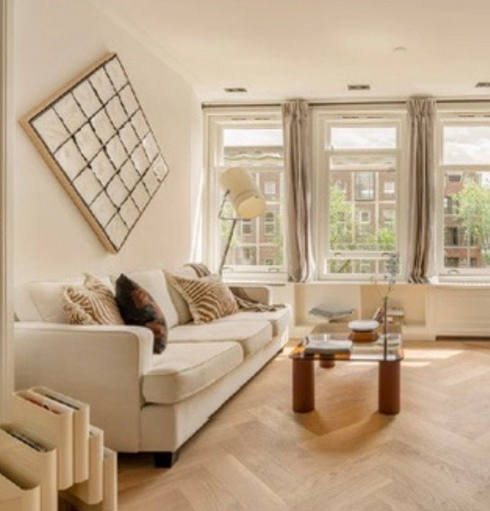 Bank, Huis en Inrichting, Banken | Bankstellen, Ophalen, Gebruikt, 100 tot 125 cm, Driepersoons