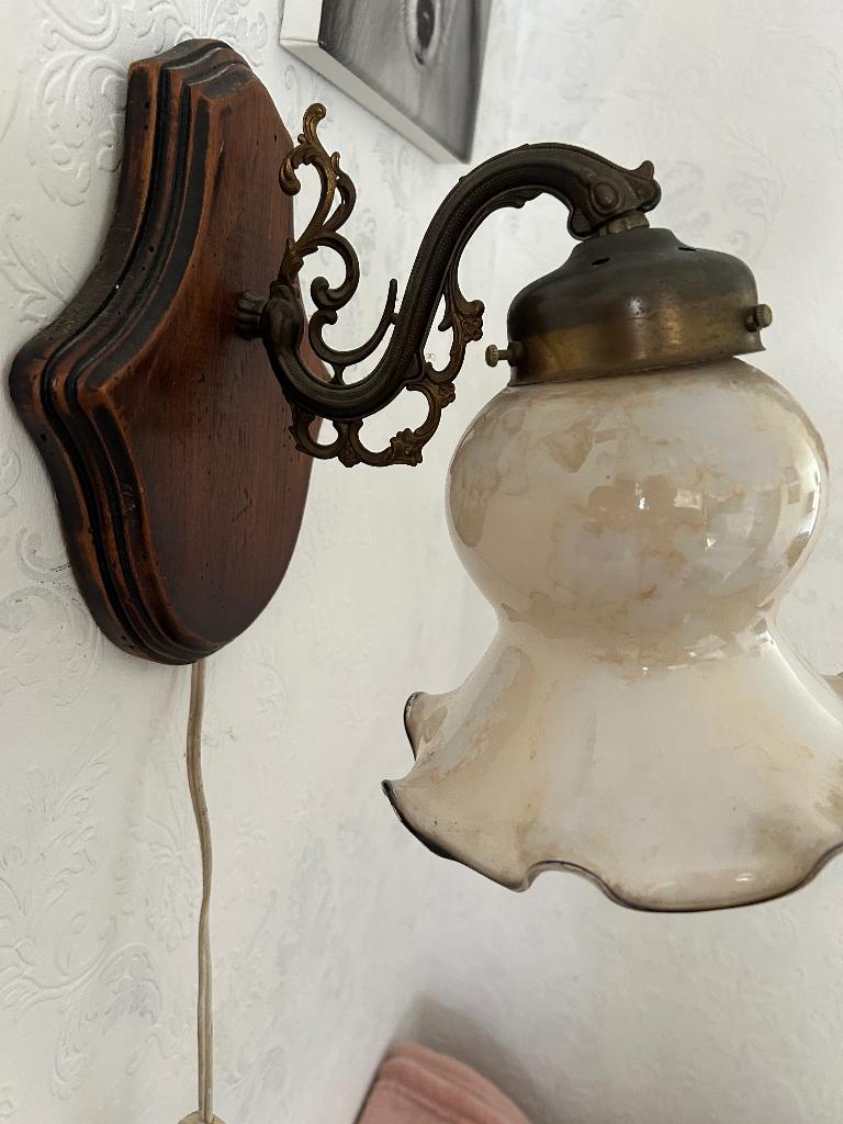 Charmante vintage wand schemerlamp uit de 70 e jaren, Huis en Inrichting, Klassieke, Ophalen of Verzenden, Zo goed als nieuw, Minder dan 50 cm