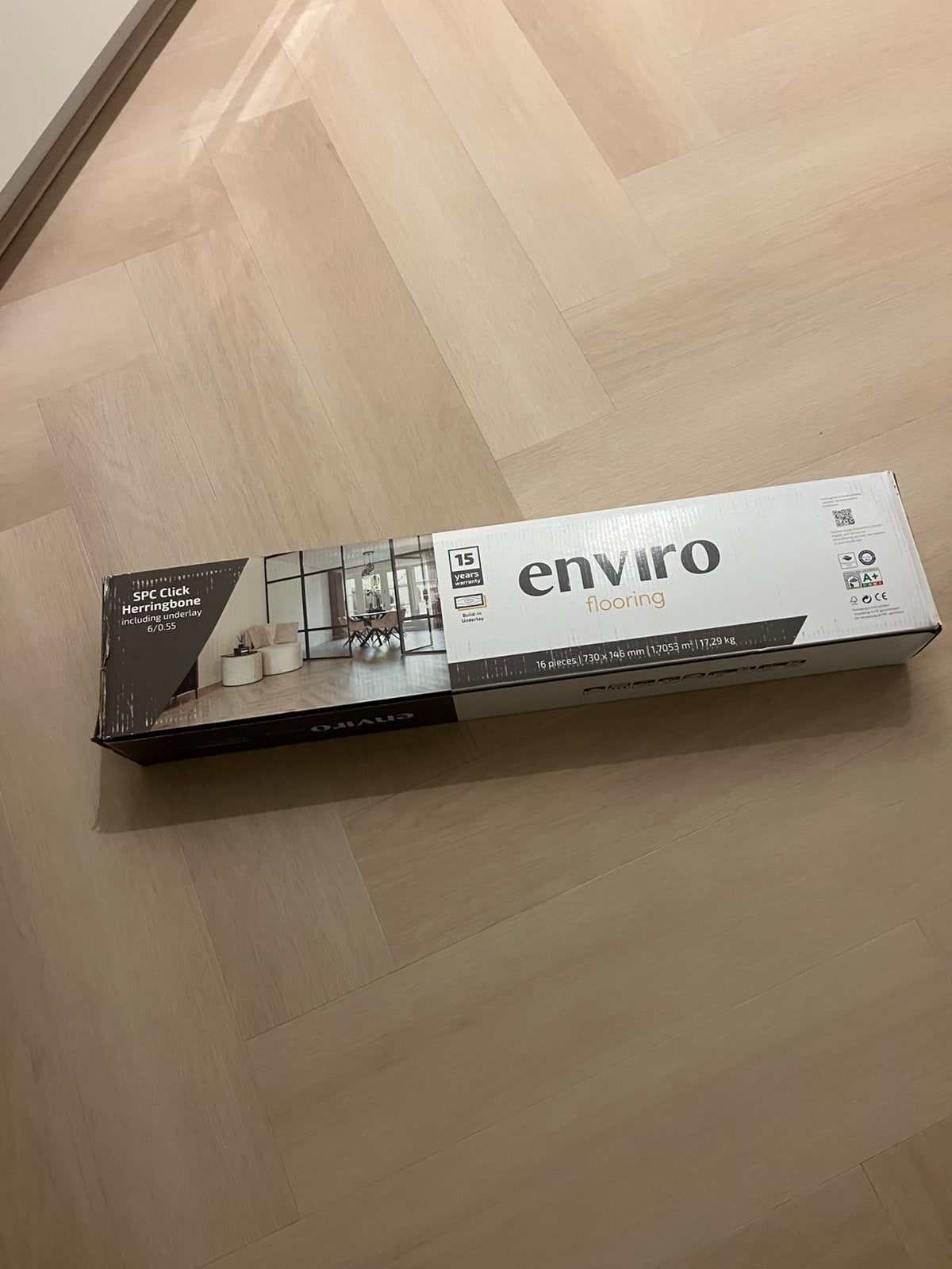 Enviro SPC Click Visgraat Vloer – 2 dozen / 3,41 m², Ophalen, Nieuw, 75 m² of meer, Overige typen