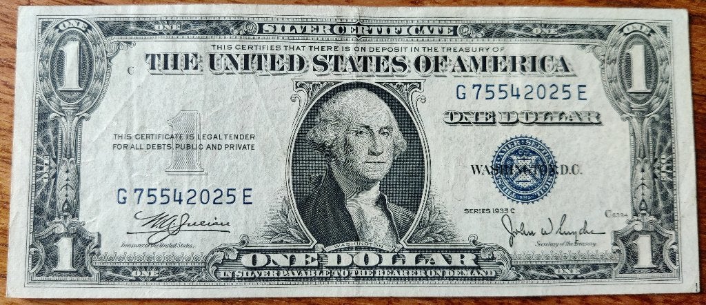 Bankbiljet USA 1 Dollar 1935 series C, Verzenden, Noord-Amerika, Los biljet