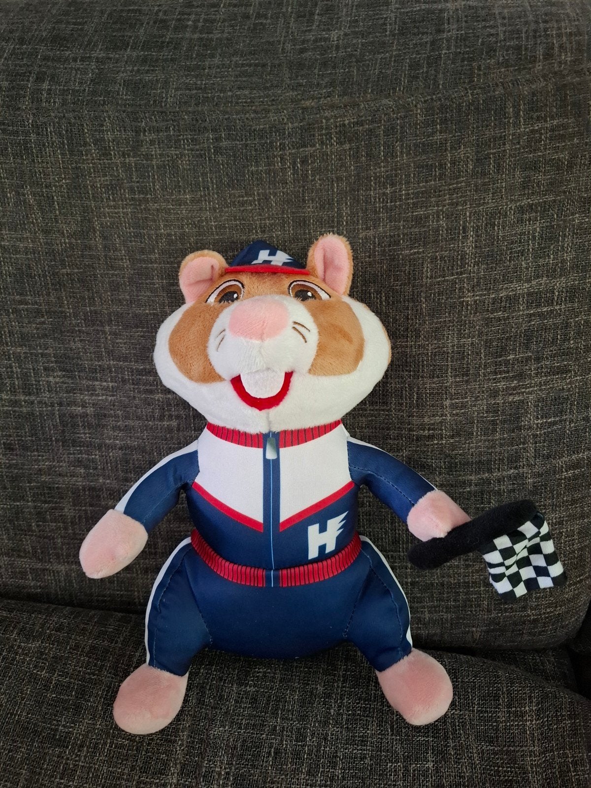 Alberr Heijn Hamster in racepak, Kinderen en Baby's, Speelgoed | Knuffels en Pluche, Overige karakters, Ophalen of Verzenden, Zo goed als nieuw