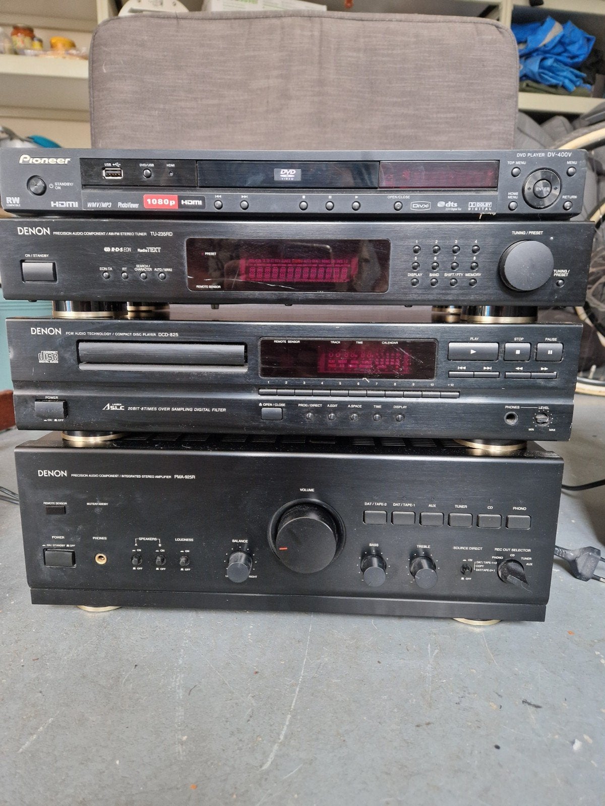 Denon Hifi Set met Pioneer DVD-speler en Speakers, Ophalen, Gebruikt, Cd-speler, Pioneer