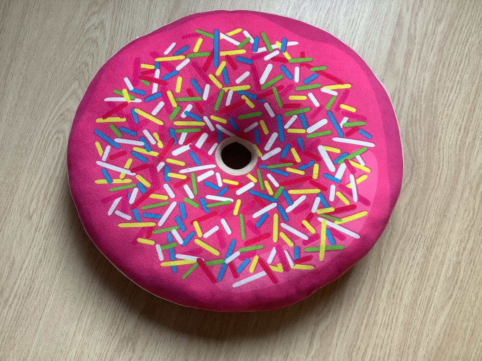 leuk roze kussen in de vorm van een donut, Ophalen of Verzenden, Zo goed als nieuw, Roze, Vierkant
