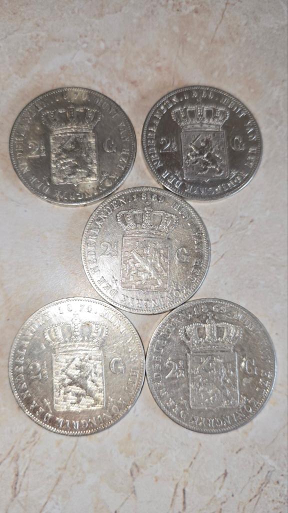 5 knaken Willem 3, Verzenden, Koning Willem III, 2½ gulden