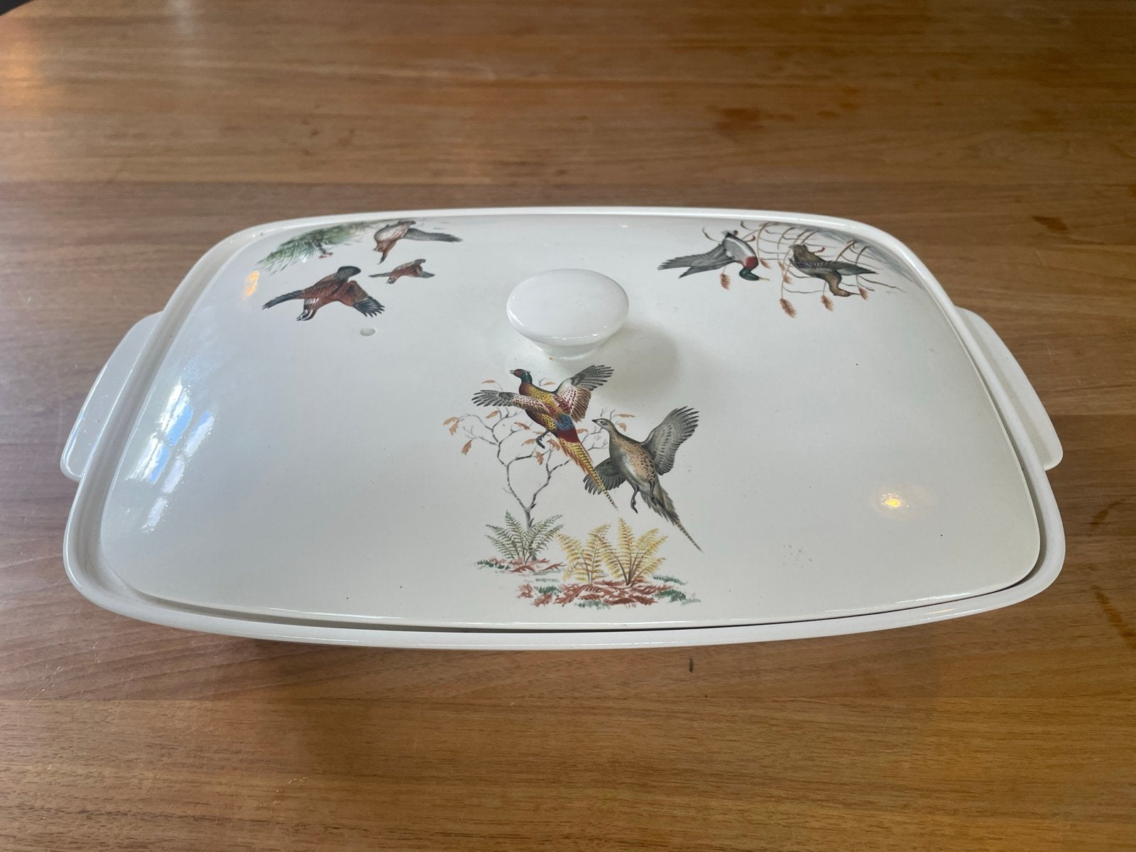Vintage ovenschotel met deksel - Jagersmotief, Antiek en Kunst, Ophalen