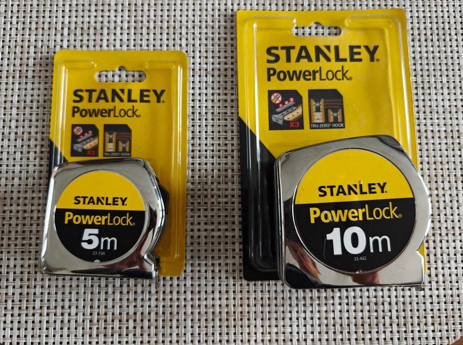 Nieuwe Stanley PowerLock Rolmaten - 5m en 10m, Ophalen of Verzenden, Nieuw, Rolmaat/meetlint, Stanley