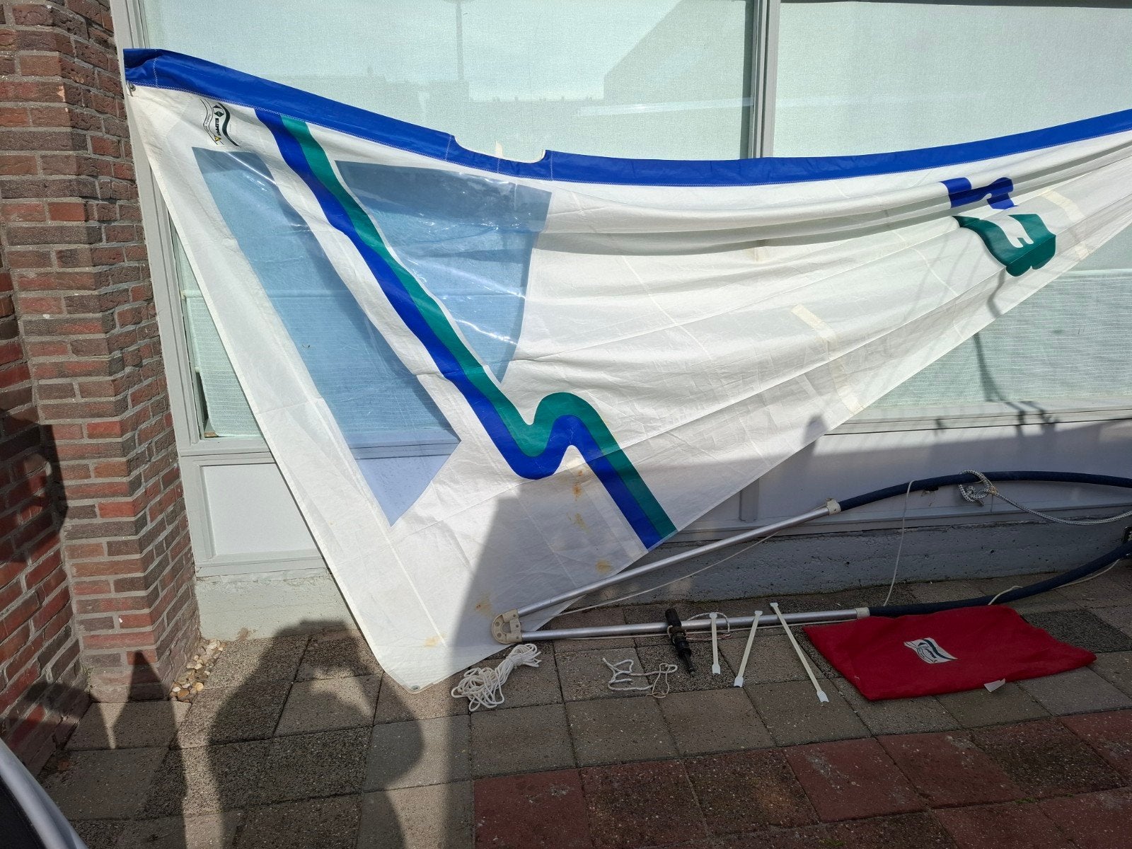 surfzeil met giek en scheg. ook als deco tegebruiken..., Watersport en Boten, Ophalen of Verzenden, Nieuw