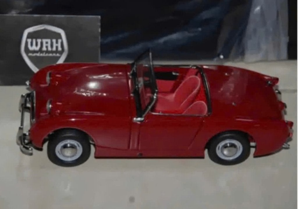 1:18 AUSTIN HEALEY SPRITE MK1 cherry red Kyosho in box WRH, Verzenden, Zo goed als nieuw, Auto, Kyosho