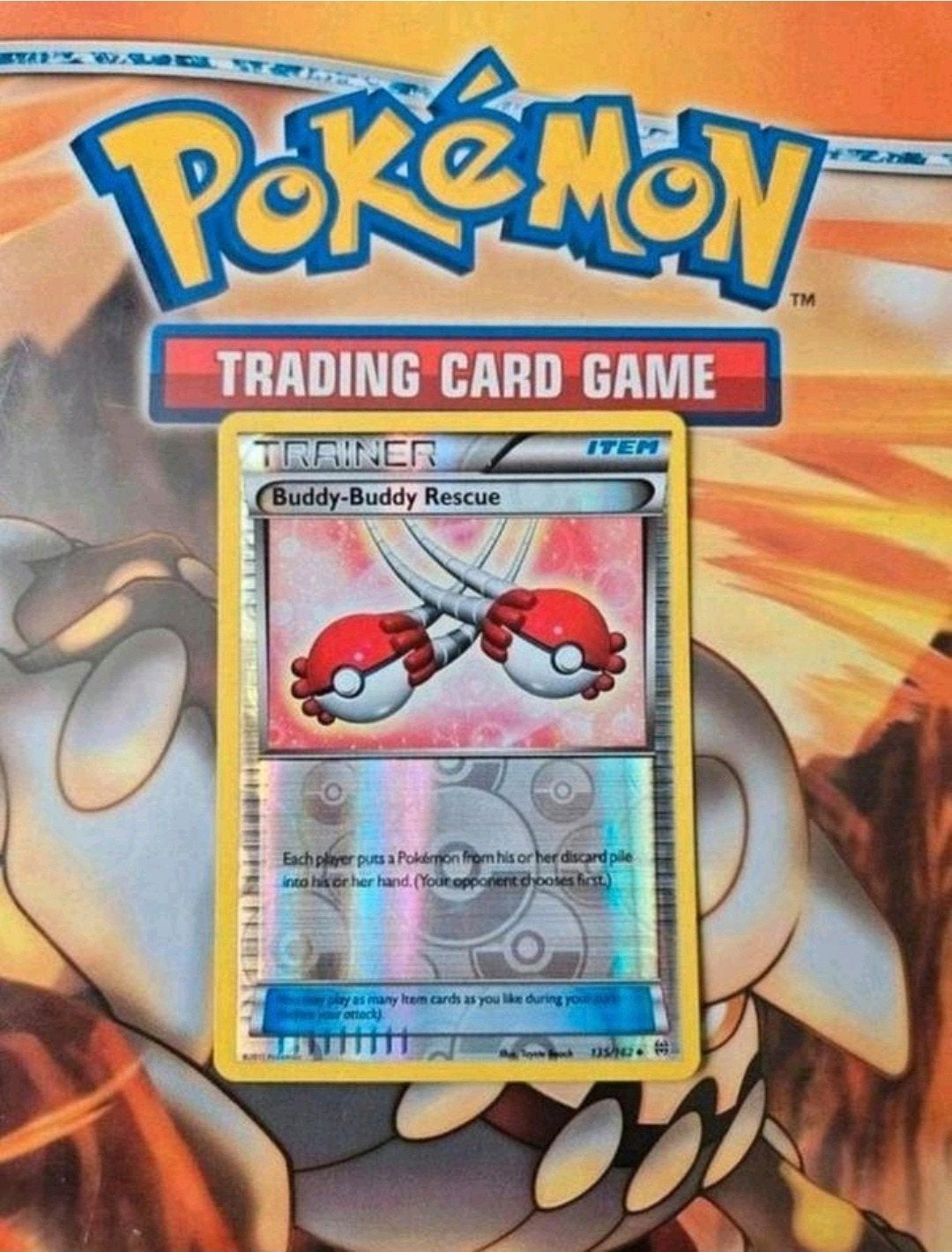 Buddy-buddy rescue 135/162 reverse holo XY BREAKthrough, Ophalen of Verzenden, Zo goed als nieuw, Losse kaart, Foil